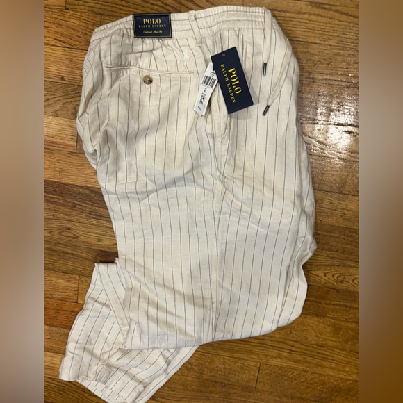 POLO Ralph Lauren Twill Striped Cream Pant NEW with tags - Picture 4 of 4